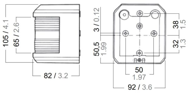 Aqua Signal Series 41-12V PORT          -White Housing Colour