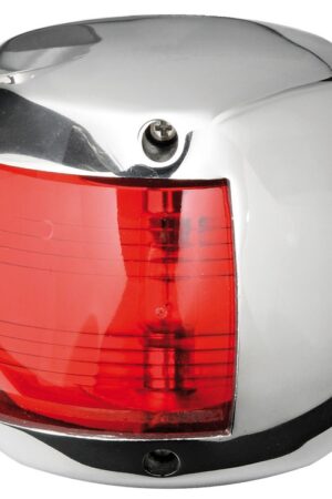 Compact 12 Navigation Lights Made of Mirror-Polished AISI316 Stainless Steel-112,5° left red