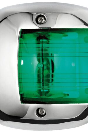 Classic 12 Navigation Lights Made of Mirror-Polished AISI316 Stainless Steel-112,5° right green