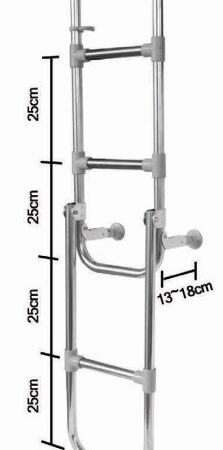 Stainless Steel Folding Boarding Ladders (AISI 316)-3 + 2 Step