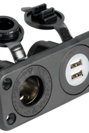 Lighter socket + double USB Black