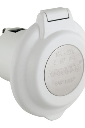 Inlet, 16A 230V, Round, No SS Trim, White