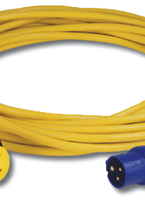 Cordset, 16A 230V, 1M, With European Plug, Yellow