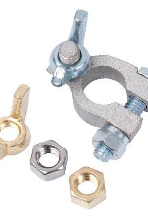 Tinned Brass Terminal Positive 3/8" (10mm)