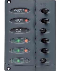 Contour Switch Panel, Waterproof 6 Way with Fuse Holder