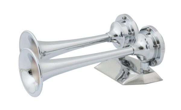 12V Chrome Plated Dual Trumpet Mini Air Horn