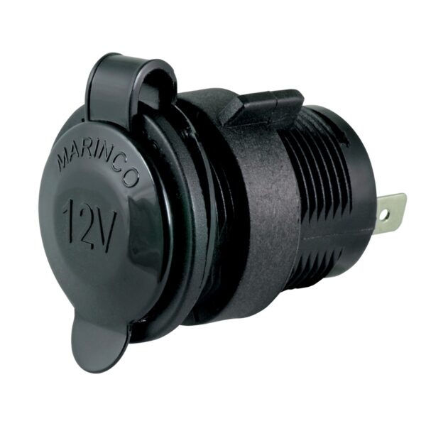 12V Receptacle, Black (Bulk)