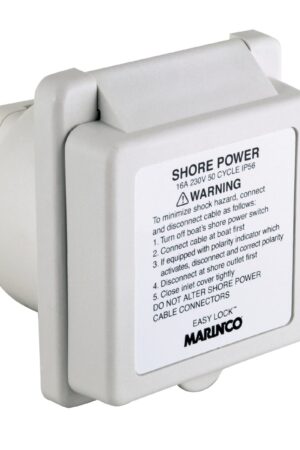 Inlet, 16A 230V, Square, White, With Label (Bulk)