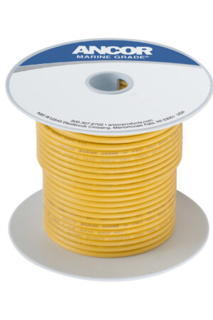 Tinned Copper Wire-Yellow-16AWG (1mm²)-100ft
