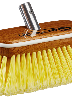 Premium Soft Wash Brush - Synthetic Wood Block W/Bumper-Soft Yellow