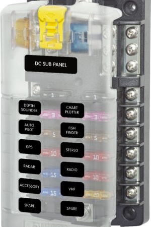 ST Blade Fuse Block - 12 Circuits with Negative Bus and Cover