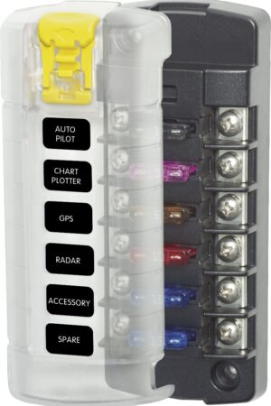 ST Blade Fuse Block - 6 Independent Circuits with Cover