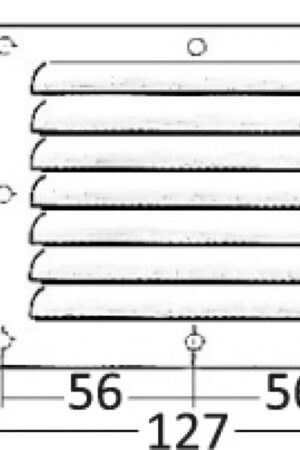 Louvred Vent Polished Stainless Steel-115x127 mm