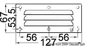 Louvred Vent Polished Stainless Steel-67x127 mm