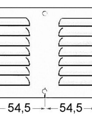 Louvred Vent Polished Stainless Steel-128x232 mm