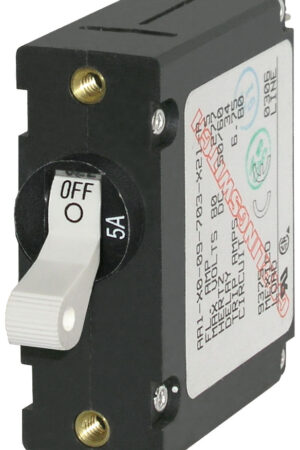 A-Series White Toggle Circuit Breaker - Single Pole 5A