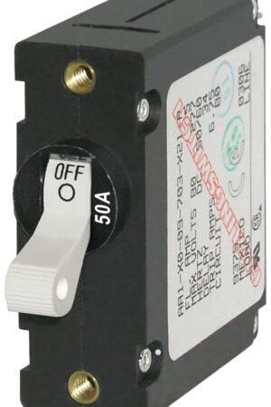 A-Series White Toggle Circuit Breaker - Single Pole 50A