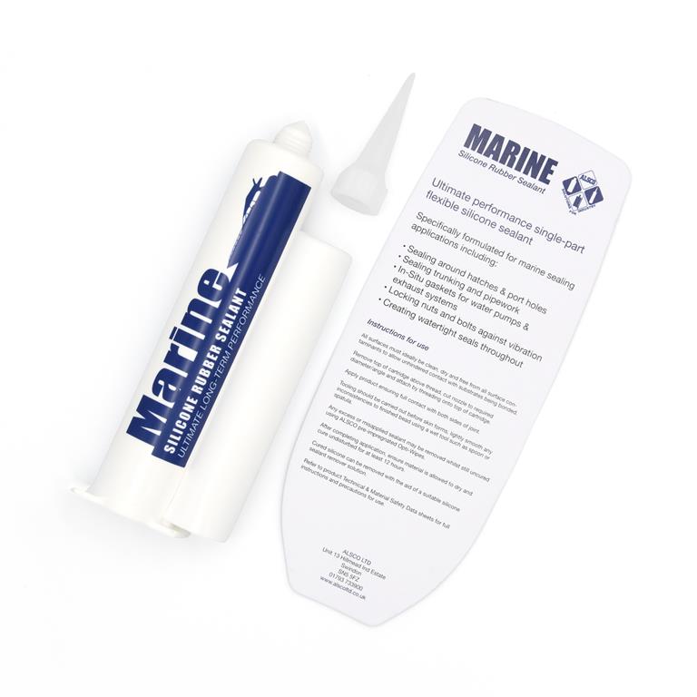 78g White Alsco Marine Silicone Rubber Sealant Blister Pack