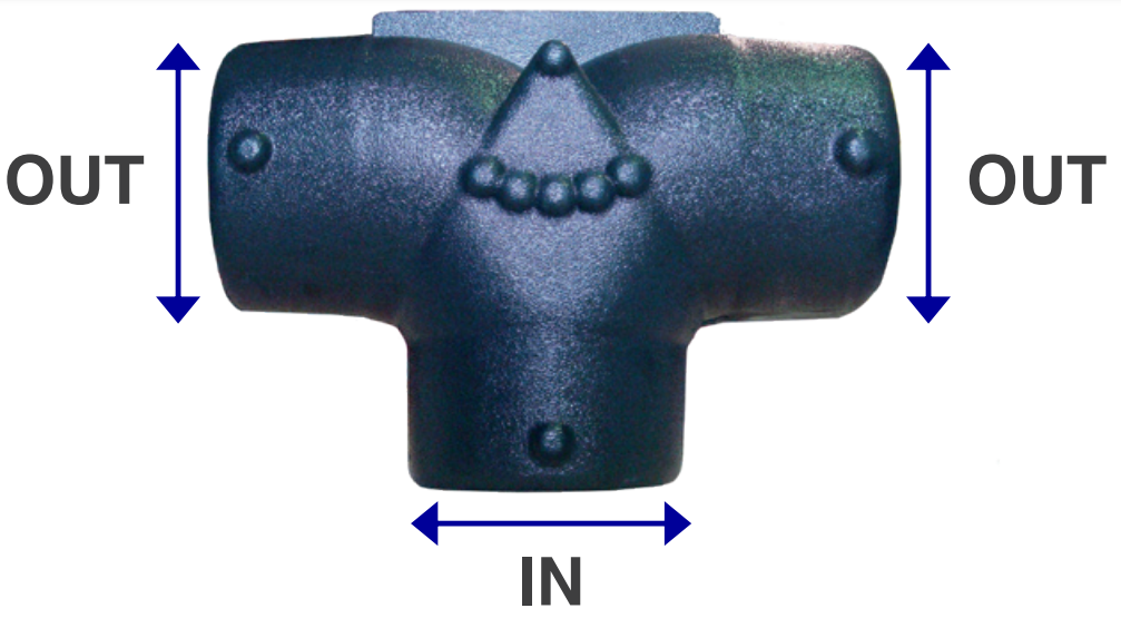 Divider T, 150 mm (6") Inlet - 150/150 (6",6") Outlets