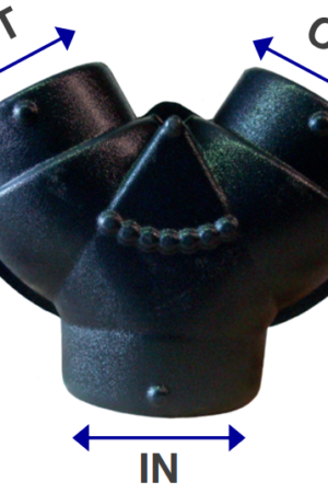 Divider Y, 125 mm (5") Inlet - 125/100 (5",4") Outlets