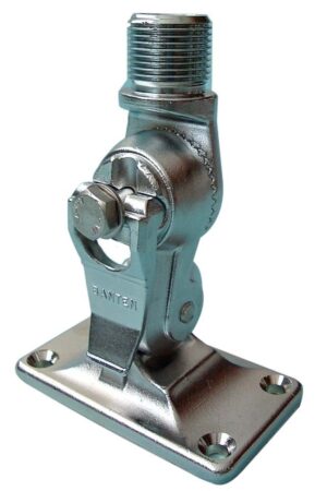 CHROME PLATED BRASS BASE - FOUR WAY RATCHET MOUNT - 14 THREADS ON 1" DIAMETER