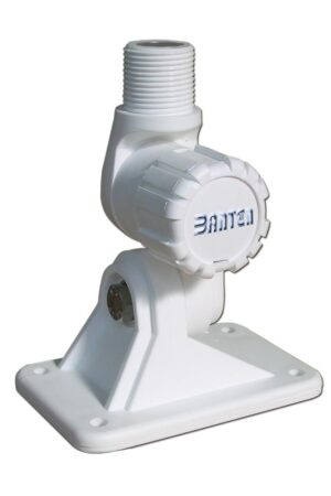 WHITE NYLON BASE - FOUR WAY RATCHET MOUNT - 14 THREADS ON 1" DIAMETER