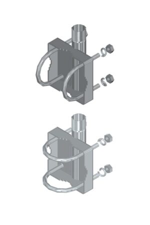 STAILESS STEEL RAIL BASE 1"11 THREADS BSP - FIXING ON TUBE 25 - 40MM V OR H