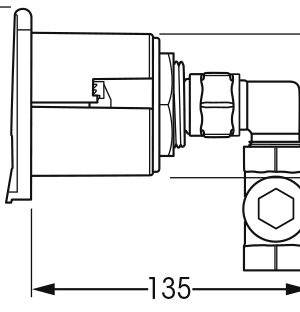 Water Inlet Elbow+White Round Cover