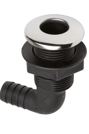 90° Skin fitting with stainless steel cover