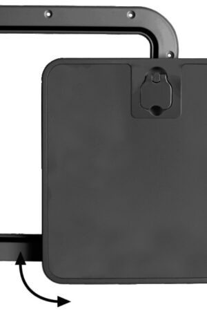 Inspection hatch with removable black front lid