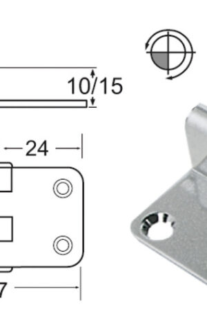 Overhang hinge 57x37x15 mm