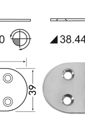 Hinge standard pin 68x39 mm