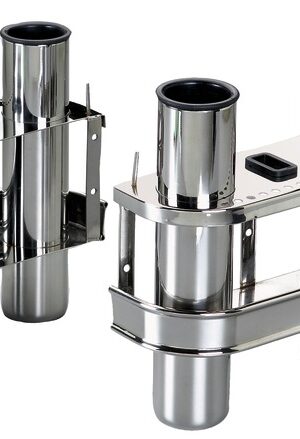 SS rod holder for bulkhead mounting 2 rods