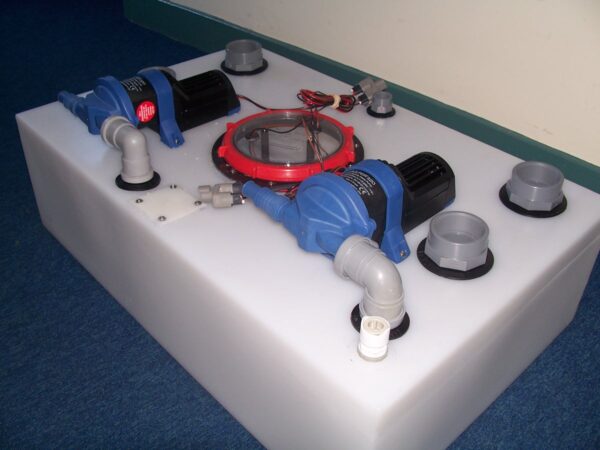 Whale Shower and Waste Sink System 100 ltr capacity with 2 Gulper 320 pumps