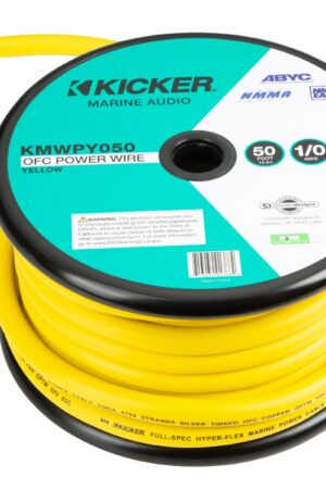 Marine 0AWG Yellow Power Cable - 50ft