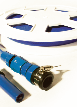 20M Marine Layflat White/Blue Reel