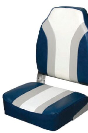 Highback Folding Seat - Grey/Blue/White (S/S 316 Fittings)