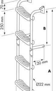 St. Steel folding ladder, 90° crook
