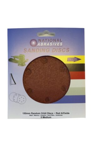150mm R/O Sanding Discs Red aluminium oxide fine 5 pack
