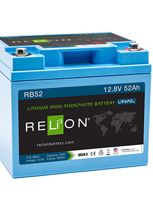 RELiON 12.8V 52Ah 4SC LiFePO4 Battery