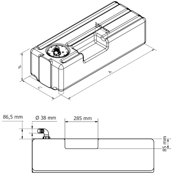 Water tank lt.39 with pump