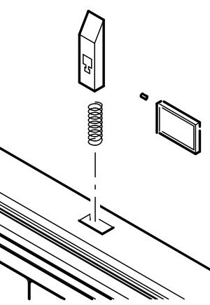 Handle Bright Silver Complete Kit with Springs and Pivot CR49/65/85/130 Elegance