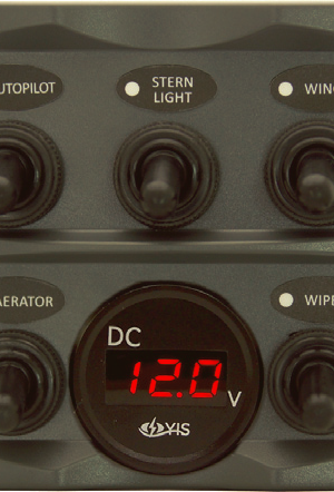 5P IP66 ABS Toggle Switch Panel (Dark grey) battery guage