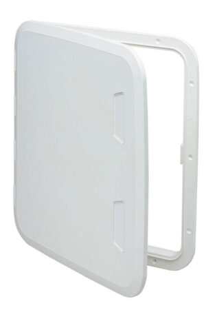 White Hatch 47 x 52cm with lock and key