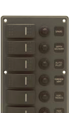 6P Aluminium IP66 Switch Panel with Backlight (Dark grey)