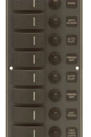 8P Aluminium IP66 Switch Panel with Backlight (Dark grey)