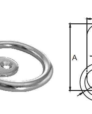 Rectangular Eye Plate - with Ring Stainless Steel AISI304
