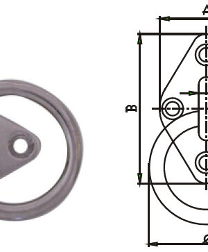 Diamond Eye Plate - with Ring Stainless Steel AISI304