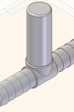 T Piece - 2 X 1/2" Barb +WX M OEM