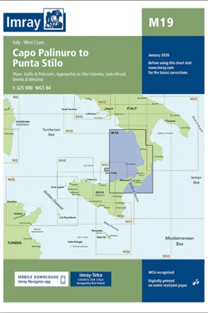 Imray Chart M19 Capo Palinuro to Punta Stilo